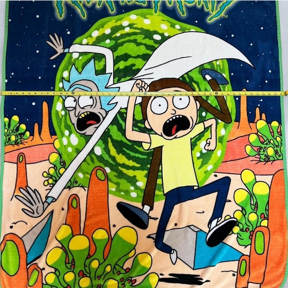 Rick & Morty Cartoon Comfy Throw Blanket W47xL55 - Picture 3 of 10